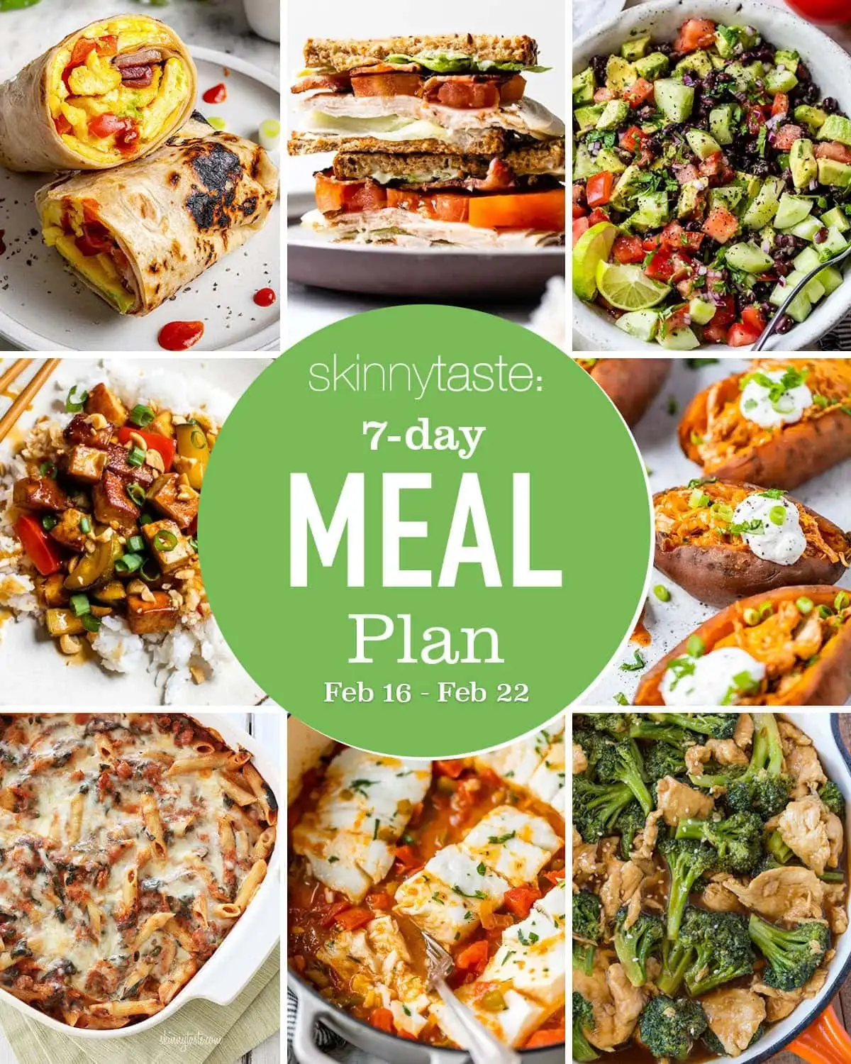 7-Day Healthy Meal Plan for Weight Loss (Feb 16-22)